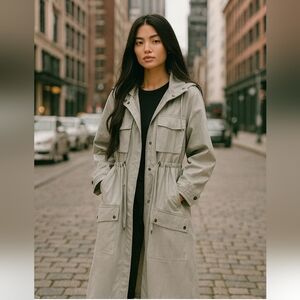 BB Dakota Steve MaddenCargo Pocket Cinched Waist Trench Coat Xs